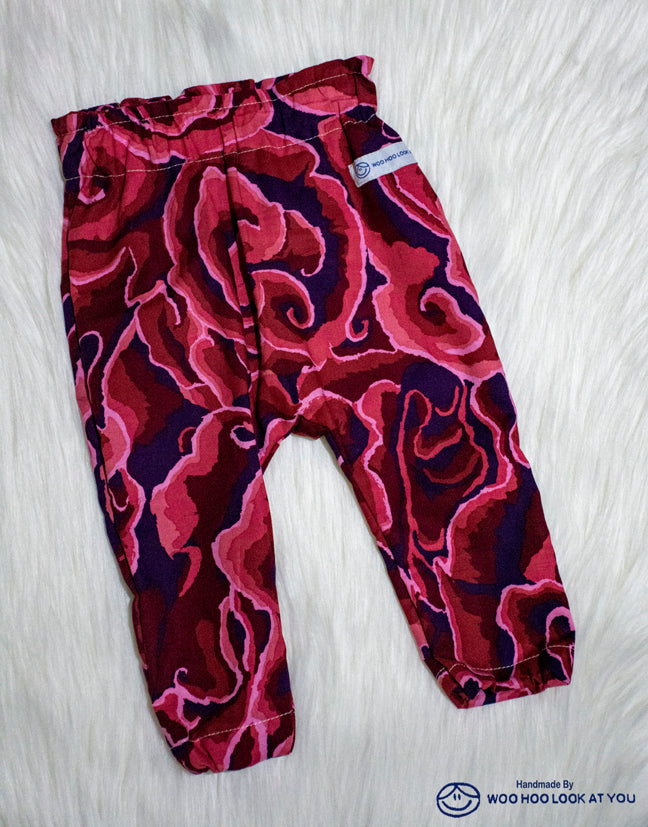 Pants - Baby Boho Floral Elastic Waist Elastic Ankle Cool Cotton