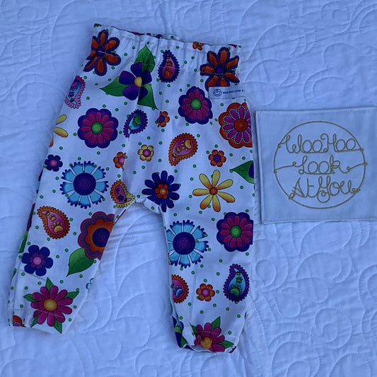 Pants - Baby Boho Floral Elastic Waist Elastic Ankle Cool Cotton