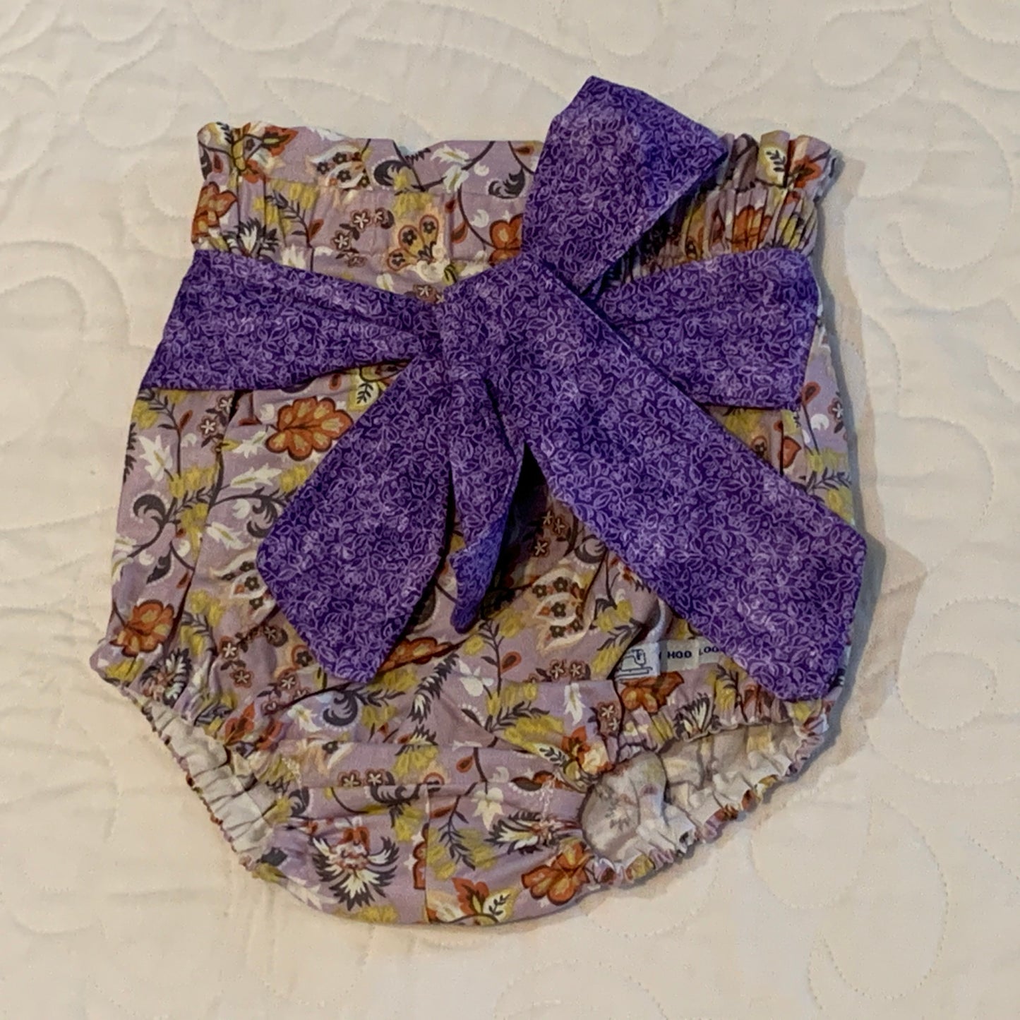 2 Piece Set - High Waisted Nappy Cover with Sash Bow & ReadyMade Long Sleeve Bodysuit