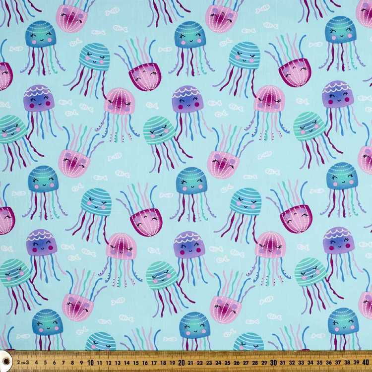 Pants - Harem - Ribbed Waist - Colourful Jellyfish with White Bands