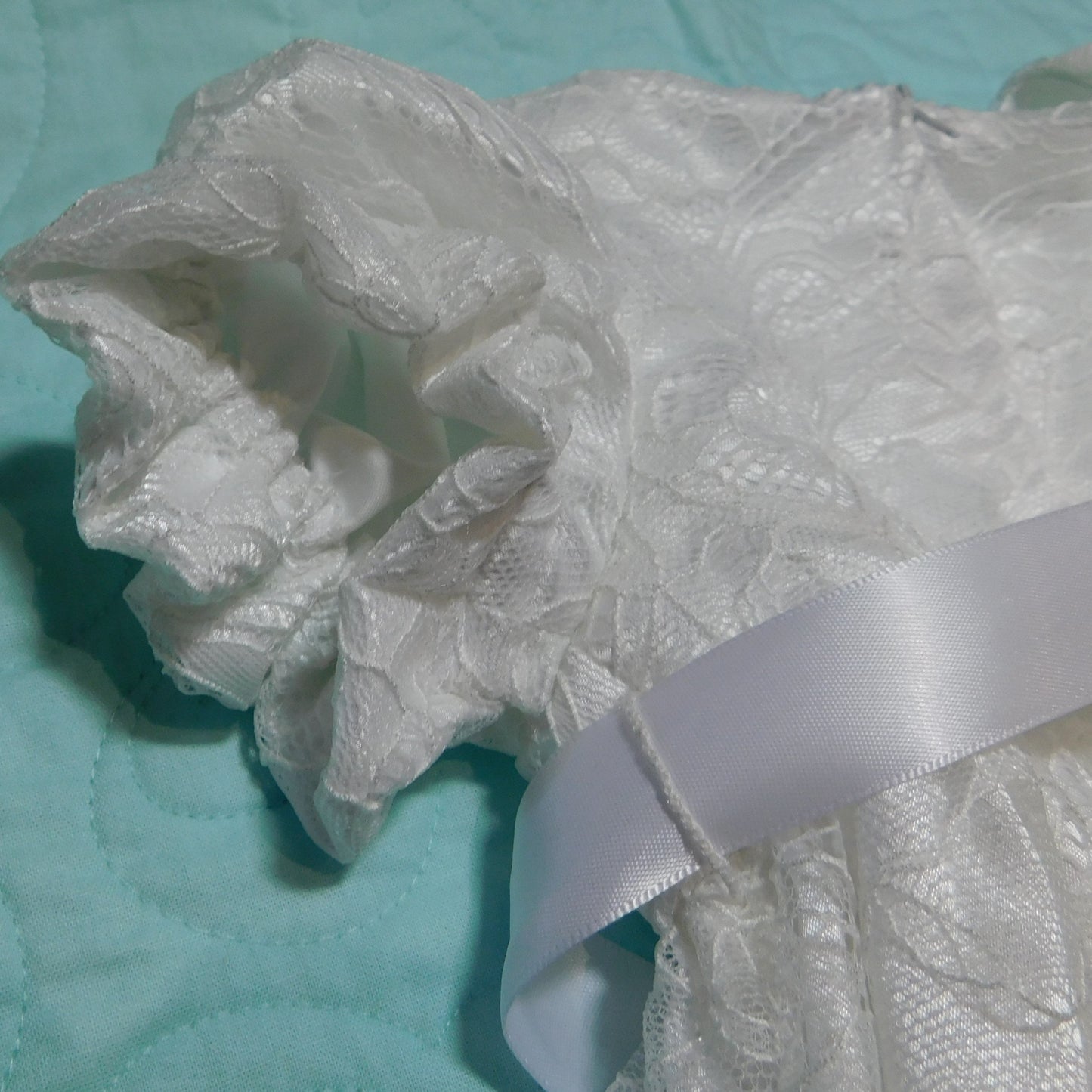 Christening Dress / Gown - Dedication Dress / Gown  White Satin and Lace