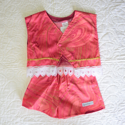 2 Piece - Laced Top and Shorts Red