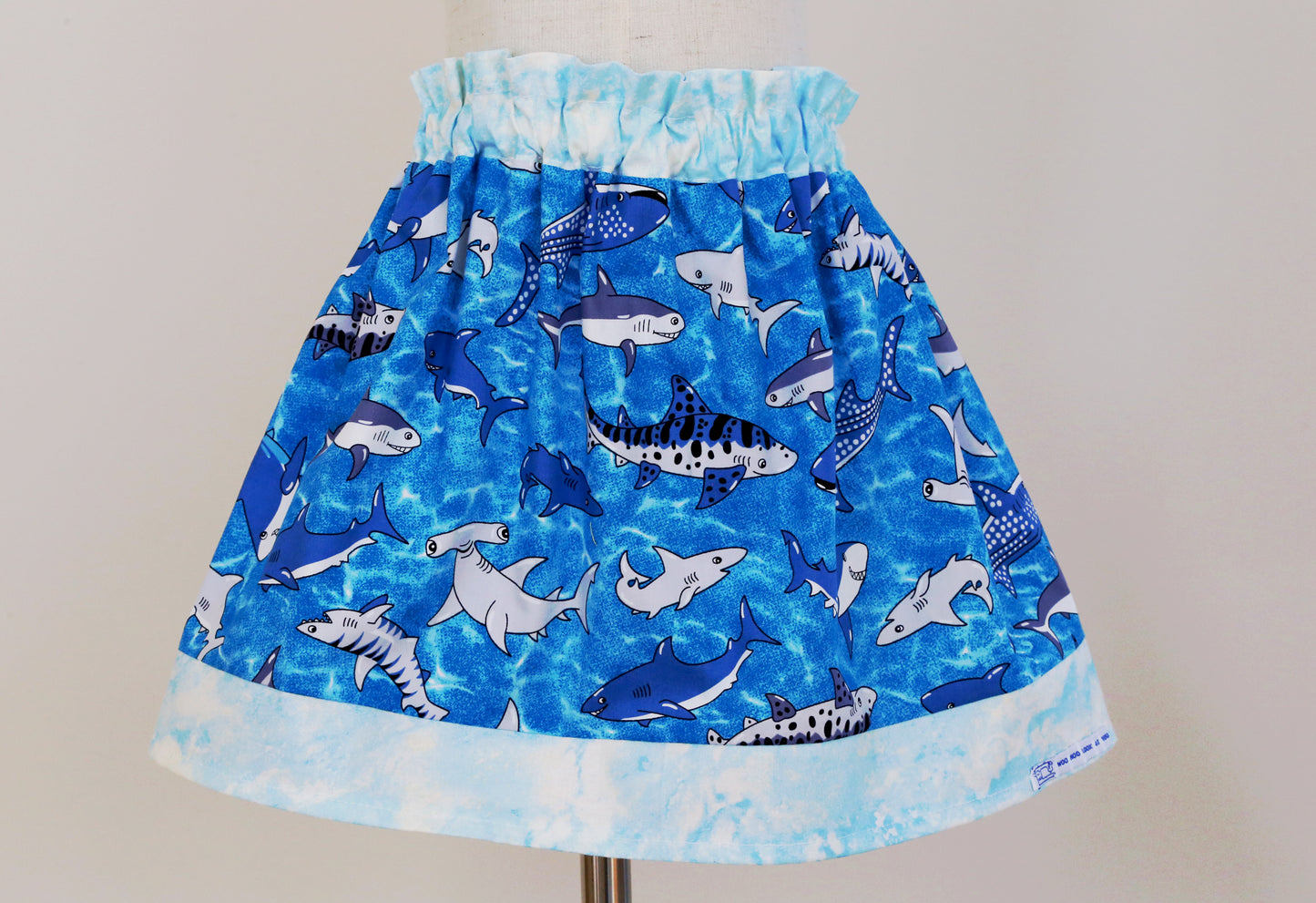 Skirt - High Waisted - Tadah Paper Bag Skirt, Toddler, Sharks Frolicking in the Sea