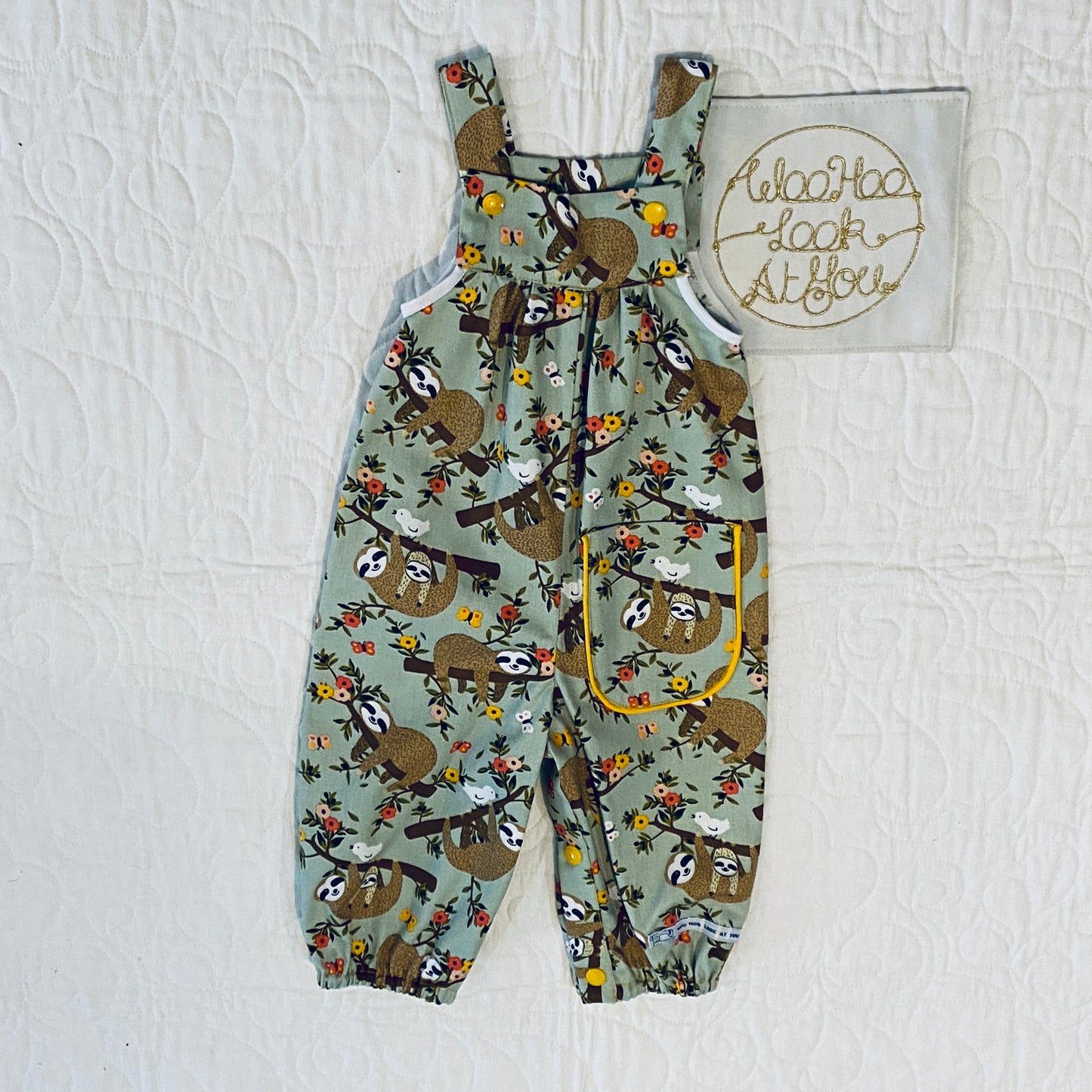 Overalls - Cute Sloths and a Pocket for Rocks