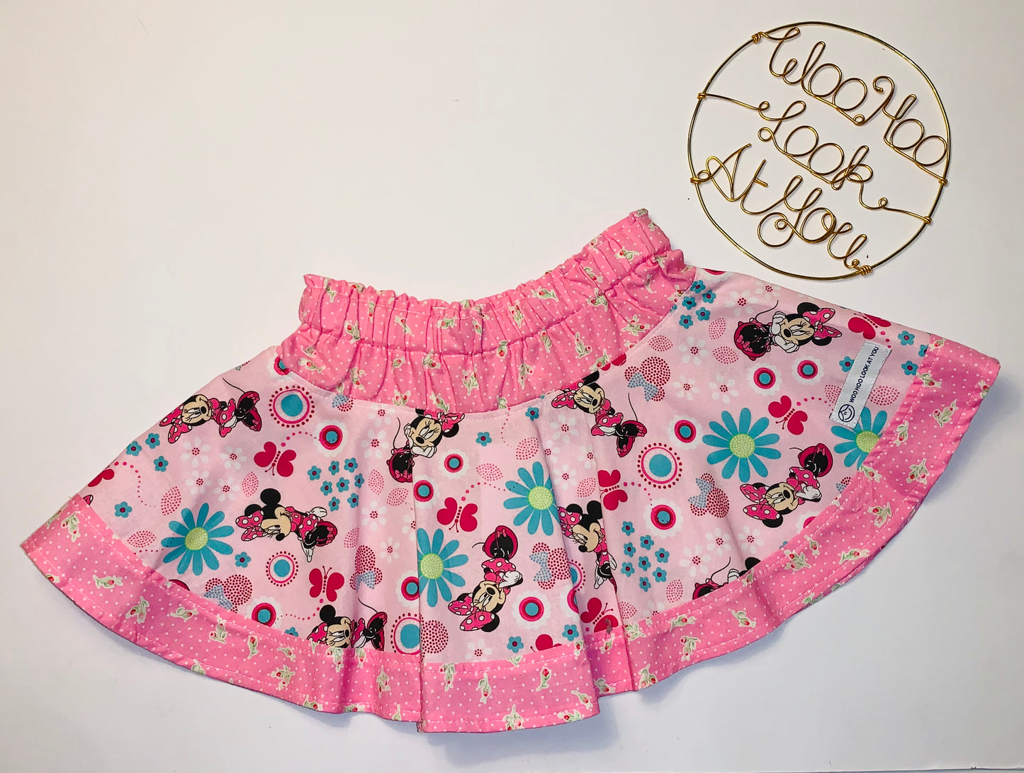 2 Piece Set - Skirt & Slip Ons - Little Pink Mouse Two-Toned
