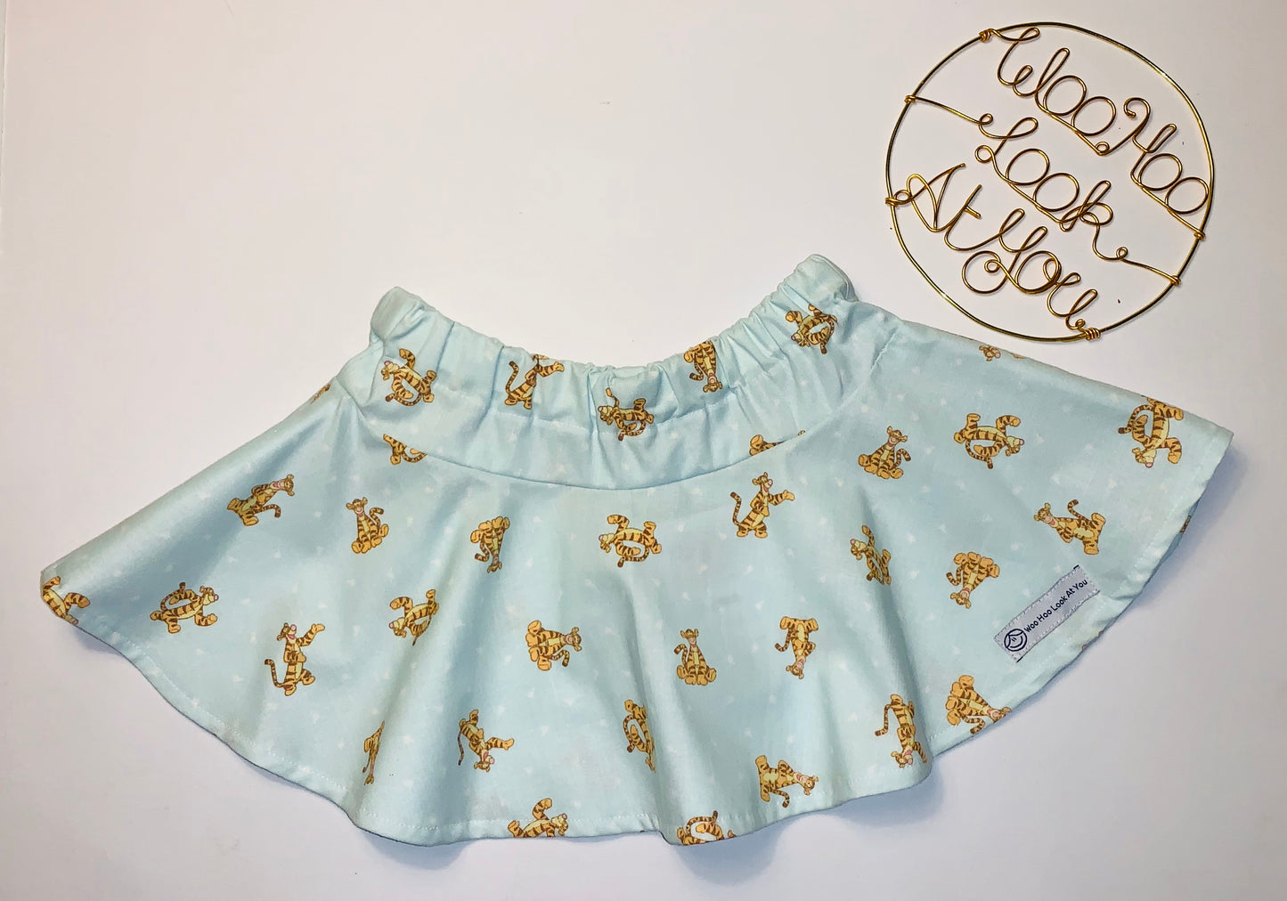 2 Piece Set - Skirt & Slip Ons - Tigers on Light Blue