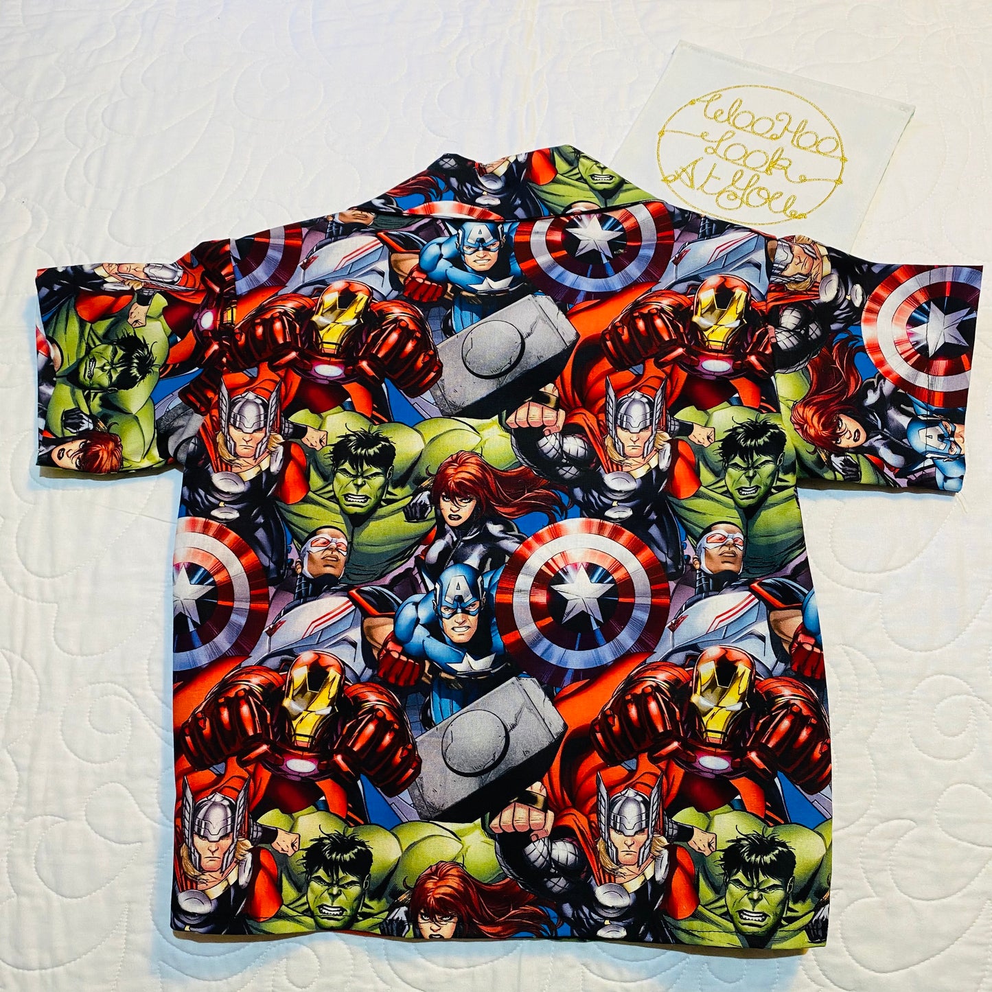 Shirt - Super Hero with Orange Contrasting Panel with Super Hero Pocket