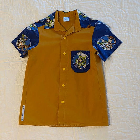 Shirt - Cowboy and Spaceman - Contrast Front and Back with Matching Pocket