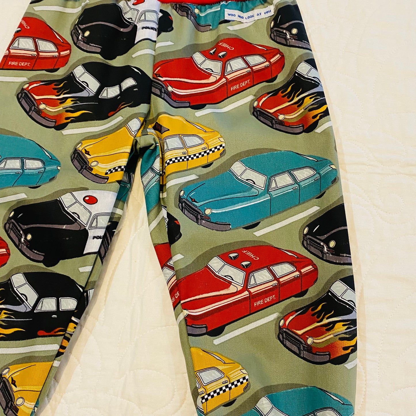 Pants - Harem - Buzoku Cotton - Mixed Cars with Red Bands