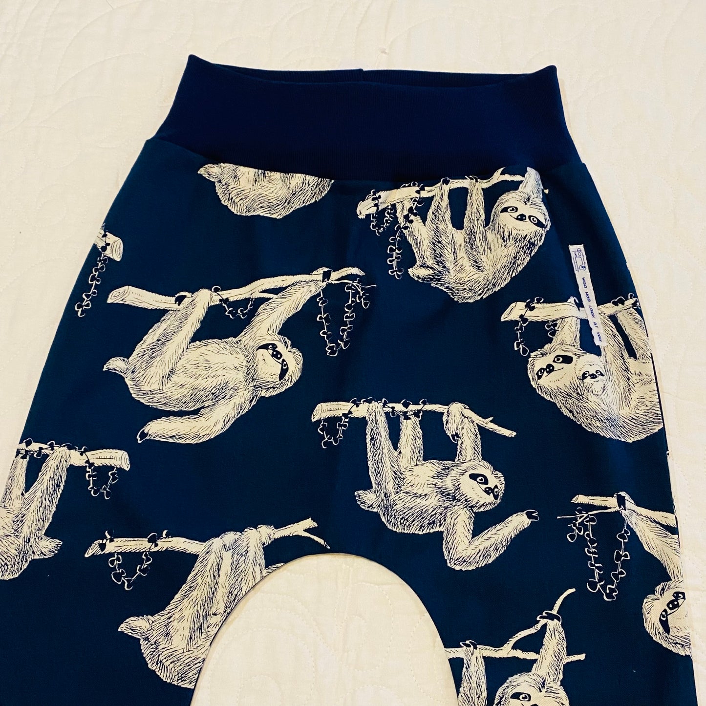 Pants - Harem - Buzoku Cotton - Sloths with Blue Bands