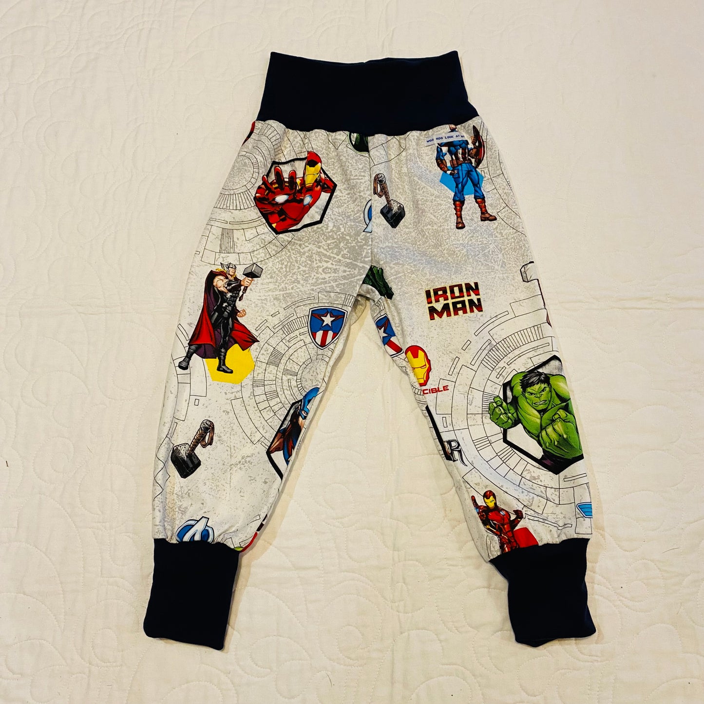 Pants - Harem - Buzoku Cotton - Mixed Superheros with Black Bands