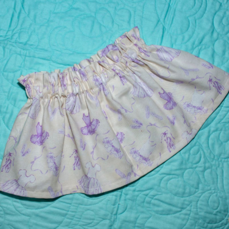 Skirt - High Waisted - Tadah Paper Bag Skirt , Toddler,  Lilac Ballerinas on White