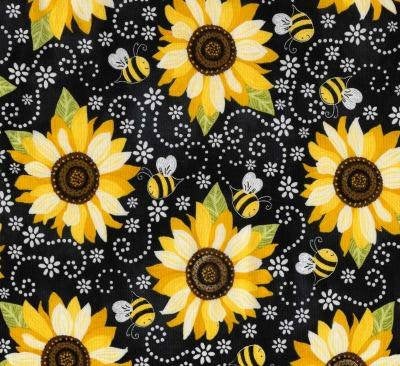 Pinafore - Emma Polly Sunflower with Black Lace Flutter