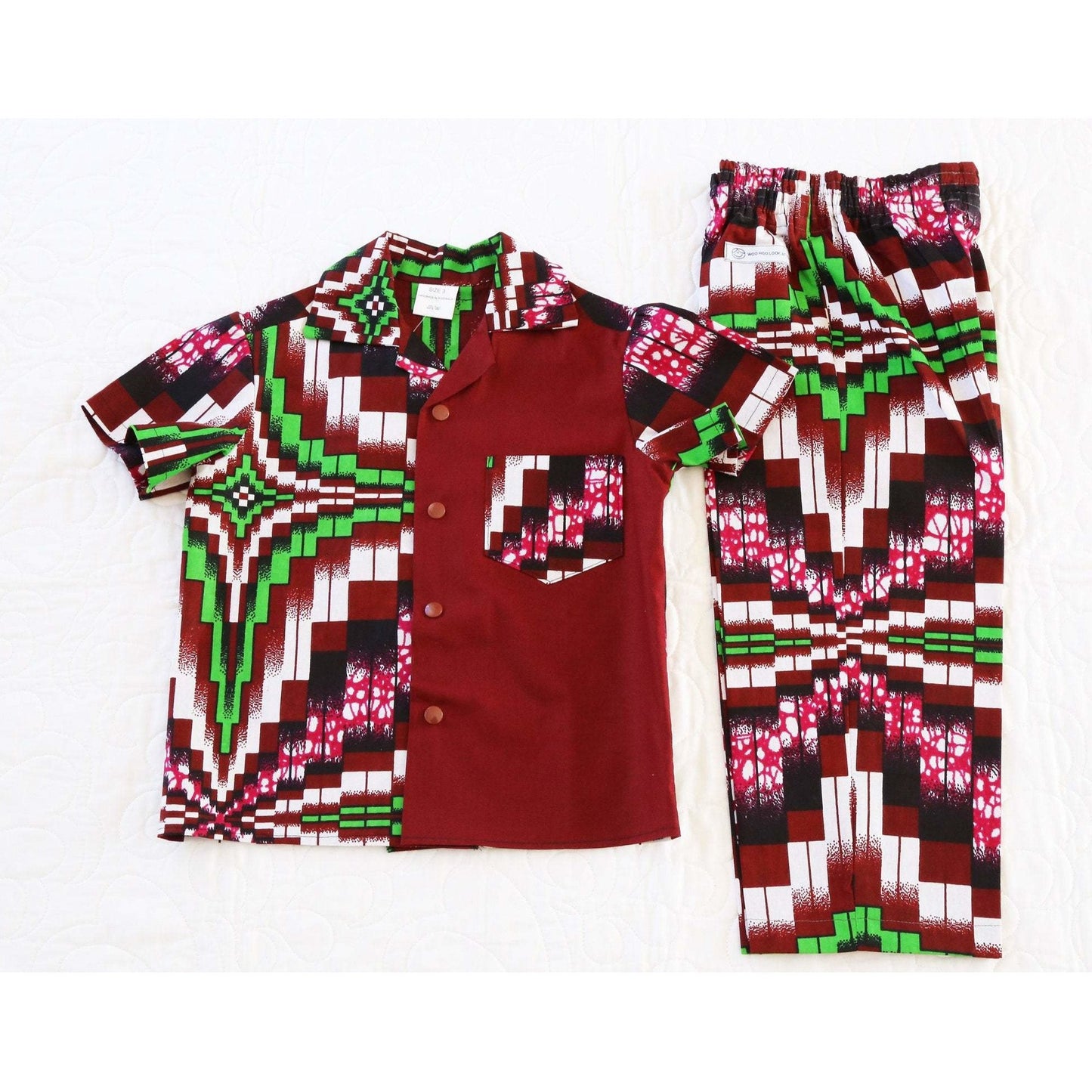 2 Piece Shirt & Pants - African Fabric Print Traditional Kente African Outfit