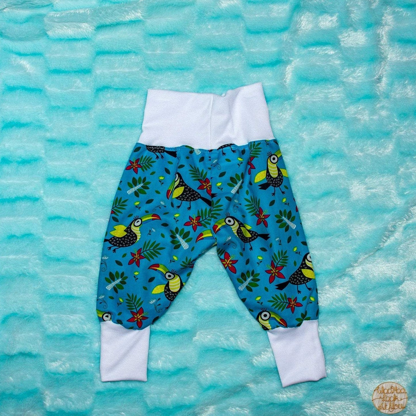 Pants - Harem - Ribbed Waist - Toucans with White Bands