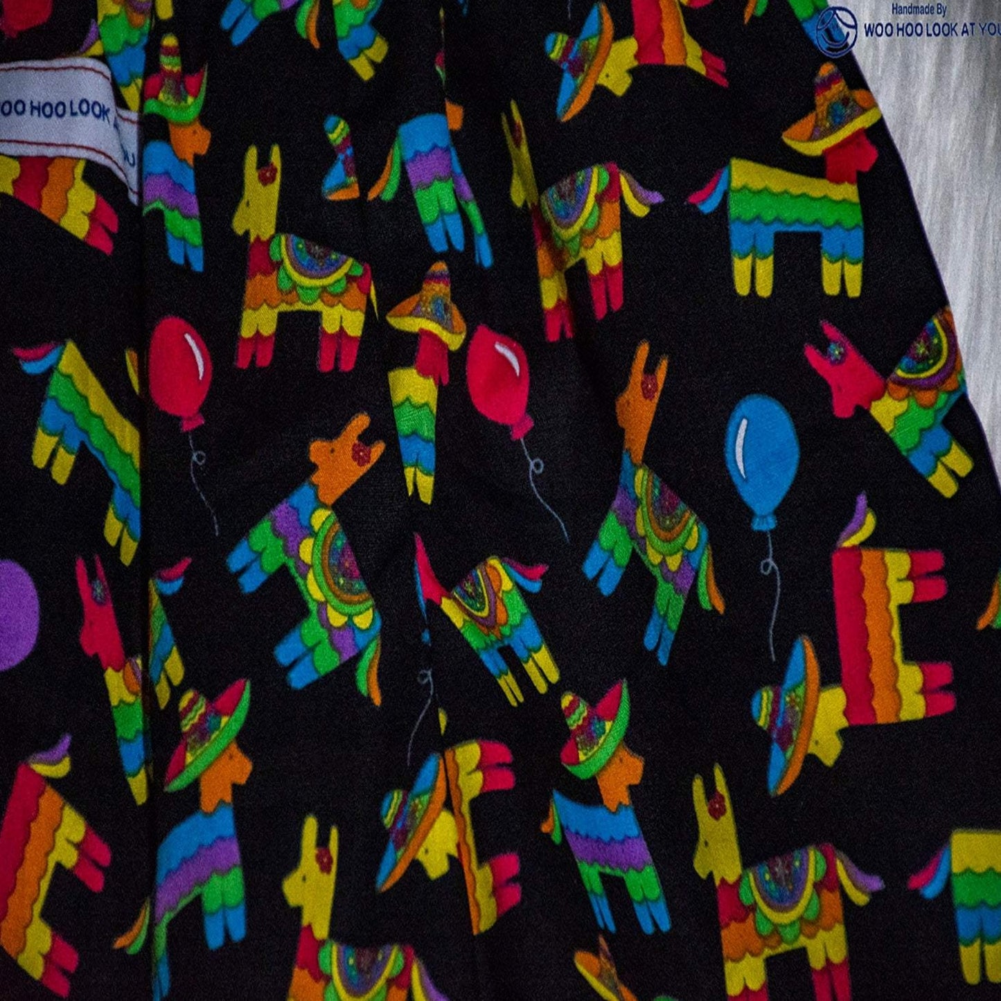Pants - Cotton - Lined - Llamas with Hats and Red Trim